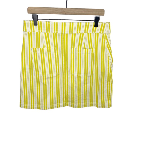 LOFT yellow white Striped Pocket Shift Skirt NWOT size 6 - Picture 6 of 7